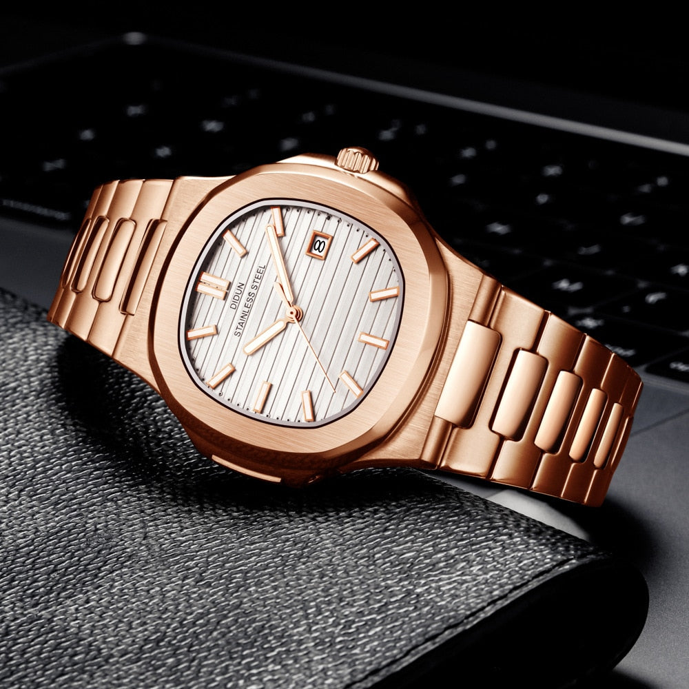 DIDUN Fashion Business Men's Watch Mechanical Watch Men's Nautilus Simple Tide Brand Stainless Steel Watch Luminous Waterproof W