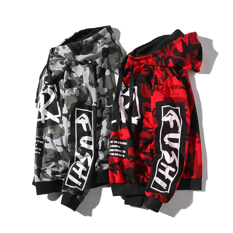 Hoodie Men Sweatshirt Pullover Streetwear Harajuku Hip Hop Casual Brand Hoodies Spring Autumn Soild Camouflage Print Hoodie Men