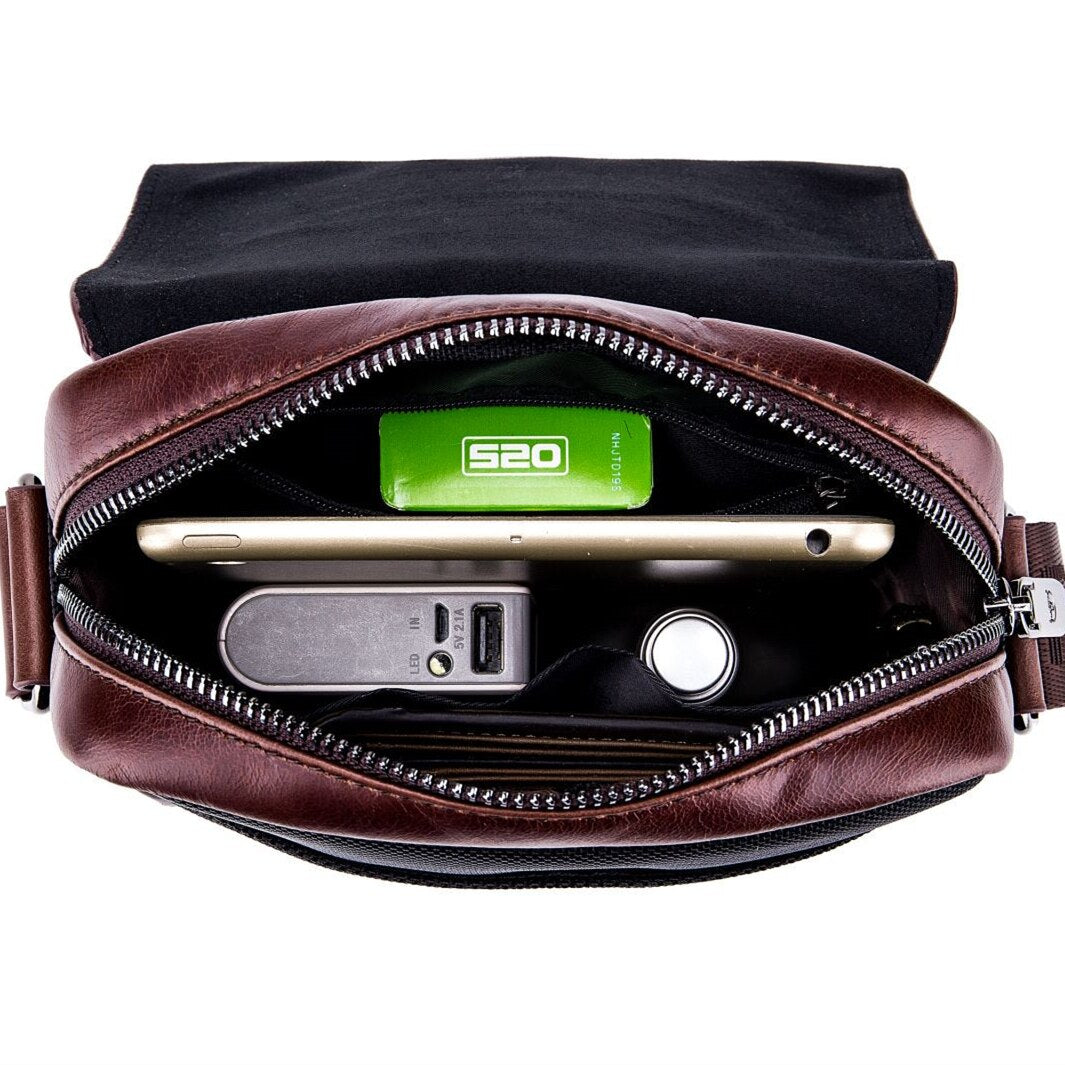 Genuine Leather Shoulder Bag 2020 Luxury Men's Cross-Body Messenger Male Causal Business Handbag Travel Day Pack Unisex
