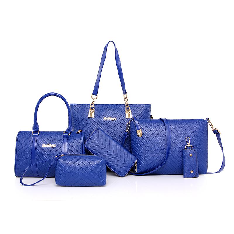 2021 New PU Leather Bag Fashion Shoulder Crossbody Bags for Women Handbags 6-piece Set Vintage Elegant Bolsa Feminina
