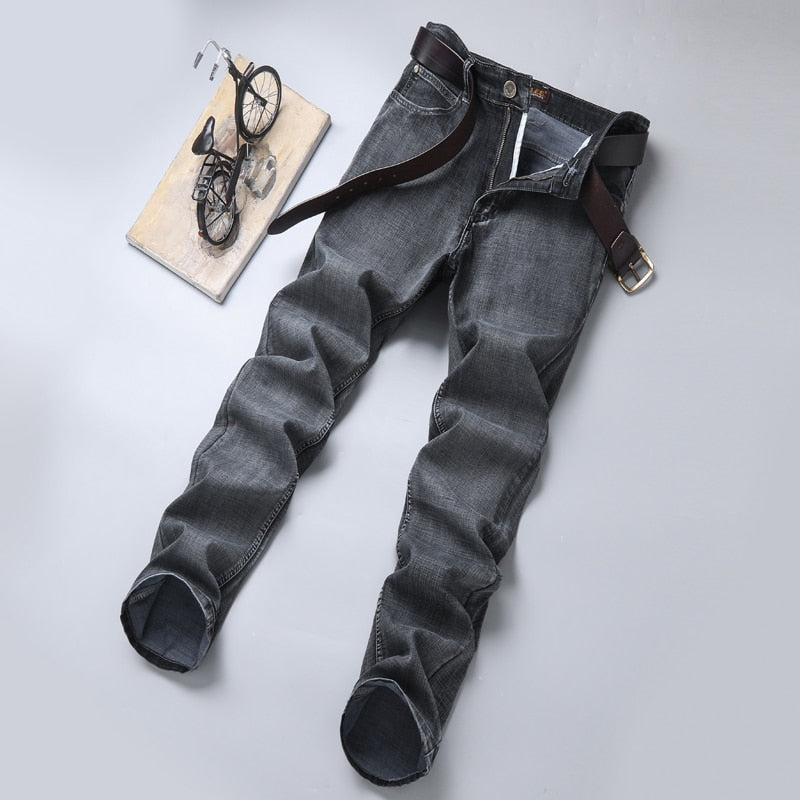 2022 Spring Autumn Men's Stretch Straight Fit Jeans Men's Denim Pants Brand New Style Trousers Mens Wear