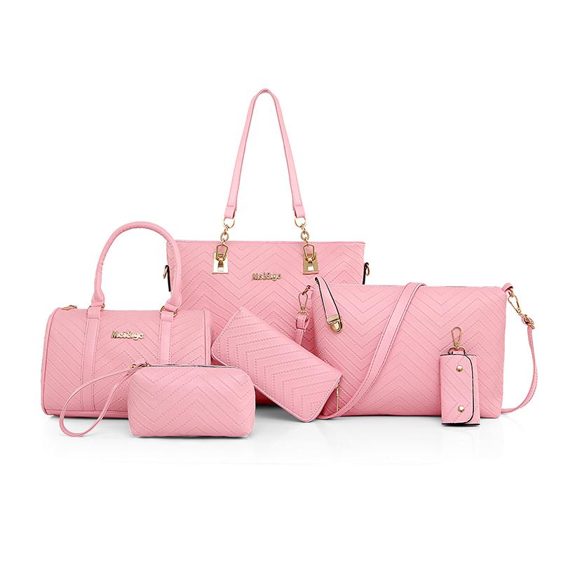 2021 New PU Leather Bag Fashion Shoulder Crossbody Bags for Women Handbags 6-piece Set Vintage Elegant Bolsa Feminina