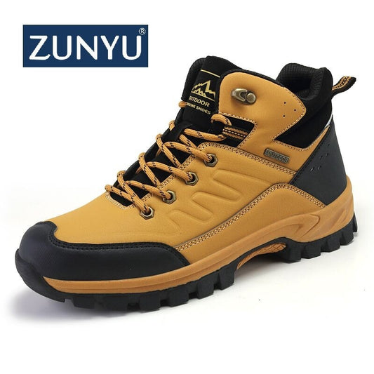 ZUNYU Winter Snow Boots Warm Plush Men's Boots Outdoor Non-slip Hiking Boots Waterproof Men's Ankle Boots Walking Boots