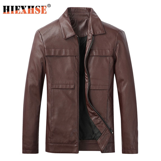 Men Jacket Leather 2020 News Motorcycle Men's Leather Lapel Versatile Personality Slimming Zipper Pocket Men's Wash Leather Coat