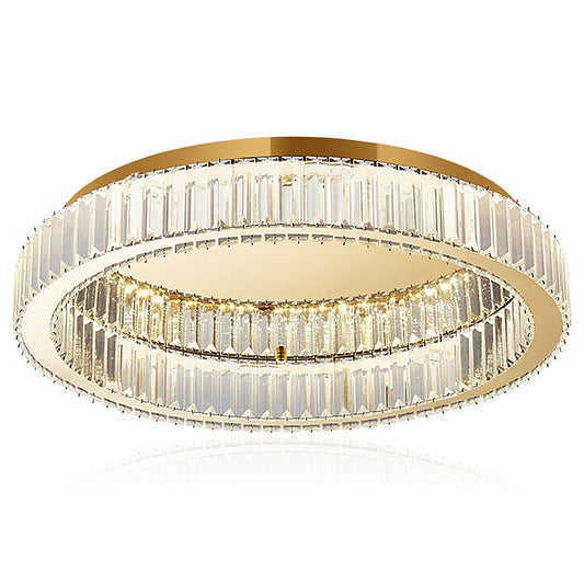 Modern Simple Crystal Circle Lamp Ceiling Chandelier Living Room Bedroom Study Decorative Led Indoor Lighting