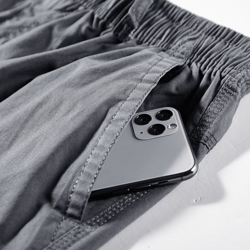 Shorts Men Cargo Pants Summer Casual Brand 100% Cotton Cropped Trousers Washes Soild Military Tactical Shorts Pants Plus Size