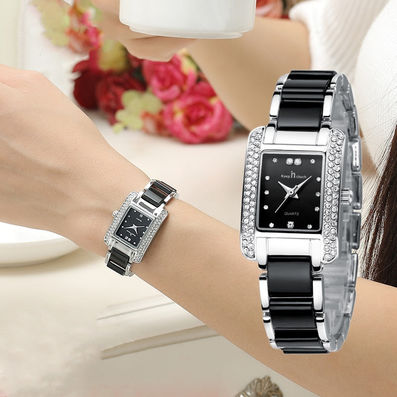 Fashion Women Watch Square Diamond Bracelet Wrist Watch For Women Luxury Casual Women's Watch As A Gift With Box Montre Femme