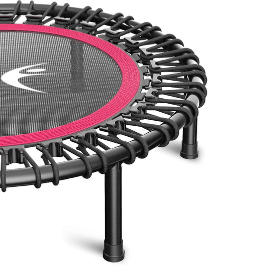 40" Fitness trampoline Silent Mini with Adjustable Handle length Adults Kids indoor GYM Bungee Rebounder Jump Trainer Workout