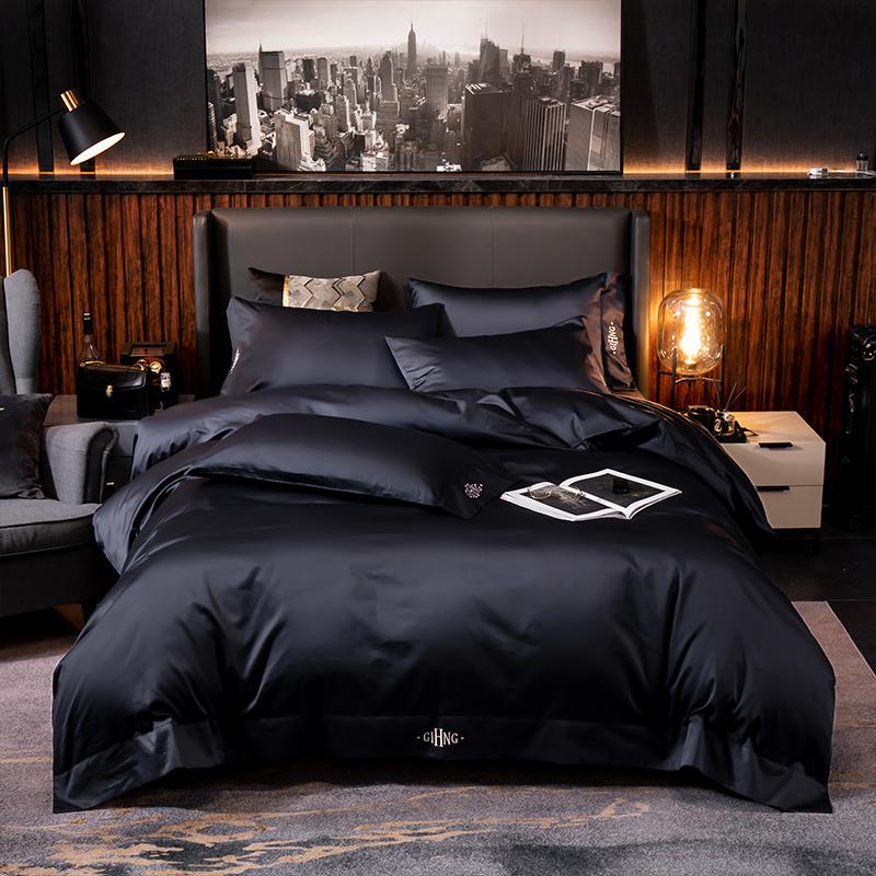 White Grey Hotel Quality Silky Soft Egyptian Cotton Bedding set Queen King Size 4/6Pcs(1 Duvet Cover 1Bed Sheet Pillow Shams)