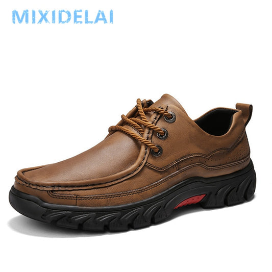 New High Quality Business Men's Shoes 100% Genuine Leather Casual Shoes Fashion Work Shoes Cow Leather Loafers Plus Size 38-48
