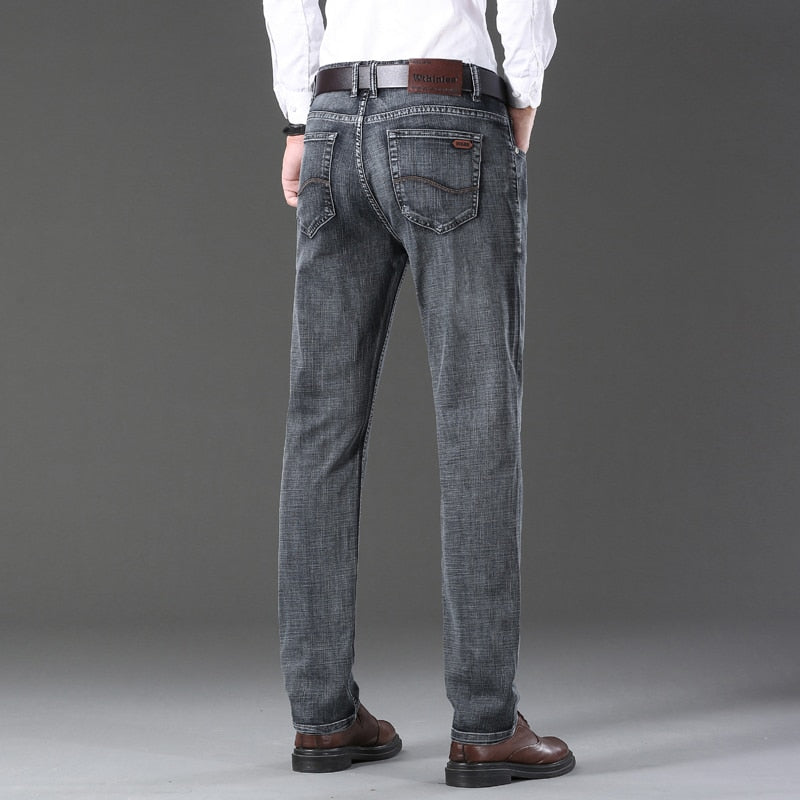 2022 Spring Autumn Men's Stretch Straight Fit Jeans Men's Denim Pants Brand New Style Trousers Mens Wear