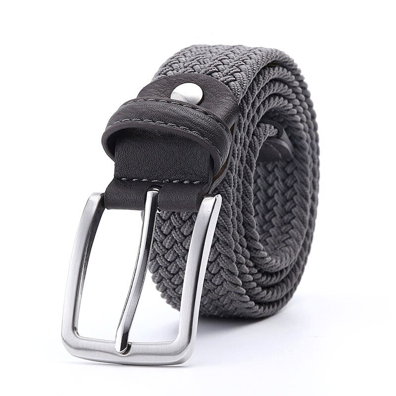 Green Longer Elastic Belts For Men Woven Braided Fabric Comfort Stretch Casual Belts 1-3/8" Wide Hot Metal Stretch 160 cm Belt