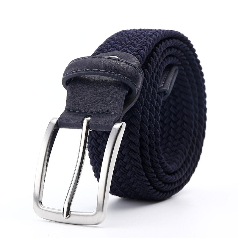 Green Longer Elastic Belts For Men Woven Braided Fabric Comfort Stretch Casual Belts 1-3/8" Wide Hot Metal Stretch 160 cm Belt