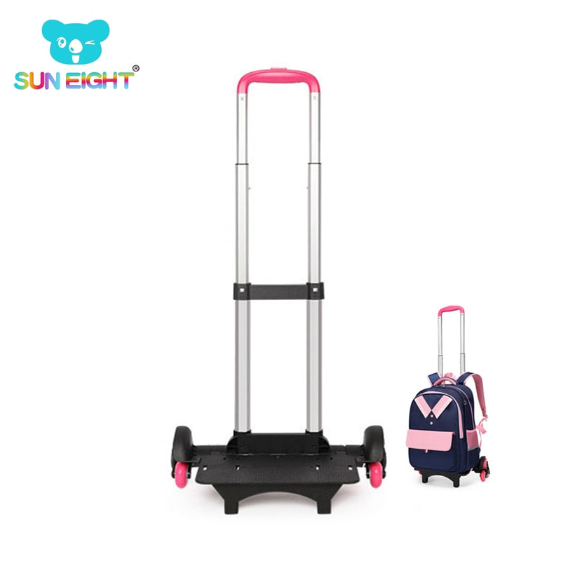 SUN EIGHT Kid Trolley Backpack Wheeled Bag School Bag Luggage For Children Wheels Expandable Rod High Function Trolly