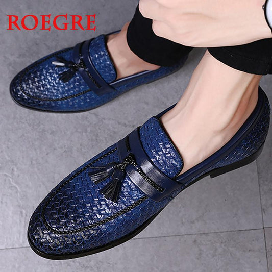 Large Size 38-48 Tassel Plaid Men New Loafers Weaving Comfortable Soft Mens Leisure Leather Shoes 2020 Fashion Sapato Masculino