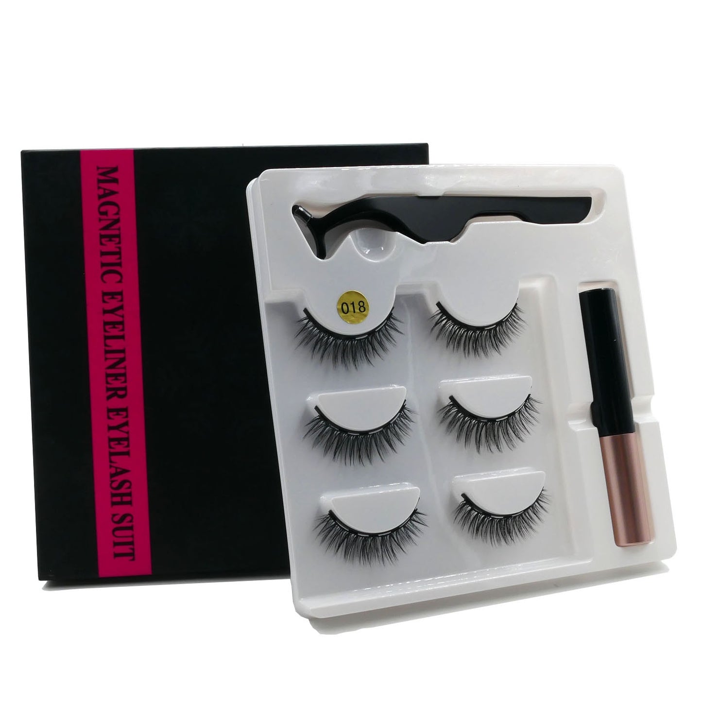 Magnetic Eyelashes 3D Mink Eyelashes Makeup Magnetic Lashes Eyeliner Tweezers Set Natural False Lashes Short Faux Cils