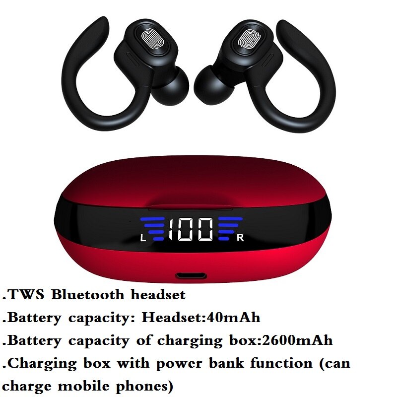NEW TWS Earphone Wireless Bluetooth Headphones Sport Earbuds Gaming Headsets LED Power Display Music Earphones With Microphone