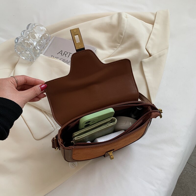 Simple Design Women's Bag Small Pu Leather Crossbody Bags 2021 New Trending Retro Female Handbags Casual Wild Shoulder Bags Sac