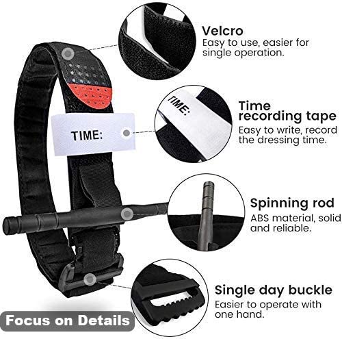 3-Pack Outdoor Tourniquet First Aid Tactical Life Saving Hemorrhage Control Single-Handed Operation of Hemostatic Bandage