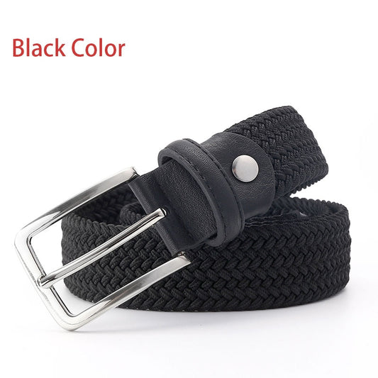 Green Longer Elastic Belts For Men Woven Braided Fabric Comfort Stretch Casual Belts 1-3/8" Wide Hot Metal Stretch 160 cm Belt