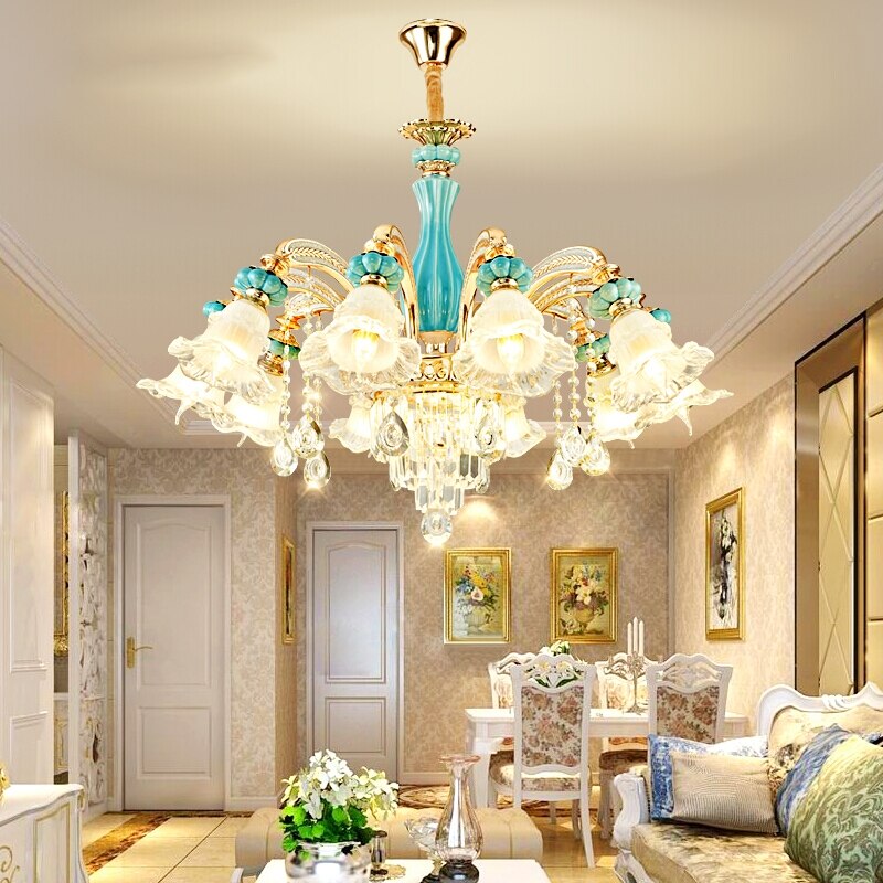 Gold New Crystal Chandeliers Lamp Living Room Modern Bedroom Led Chandelier Dining Room Lighting Lamp Crystal Lamp E14 Led Lighs