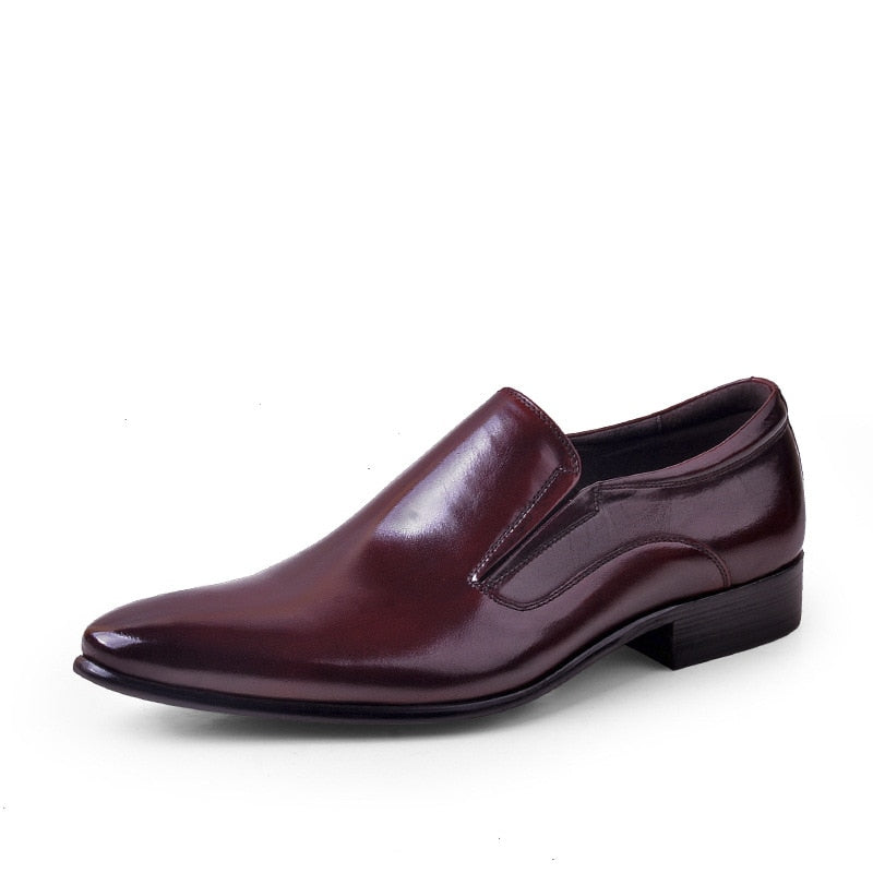 Desai Top Layer Cowhide Shoes Men's Shoes Genuine Leather Business Dress Shoes Men British Pointed Toe Formal Slip-On Shoes