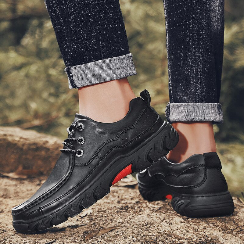 New High Quality Business Men's Shoes 100% Genuine Leather Casual Shoes Fashion Work Shoes Cow Leather Loafers Plus Size 38-48