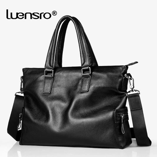 Men Briefcase Genuine Leather Laptop Bag Men's Messenger Fashion Business Male Handbags Shoulder Bags Men Briefcase Tote Bag