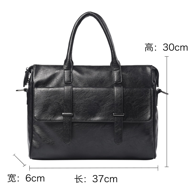 Fashion Korean Brand Designer Men's Bag Handbag Leather British Shoulder Bag Male Business Laptop Bags