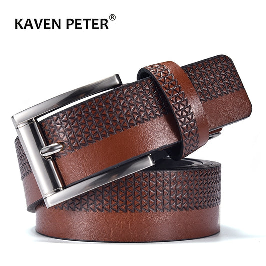 Fashion Men Leather Belt For Jeans Luxury Designer Belts Casual Strap Male Pin Buckle High Quality Brown Black Blue Color