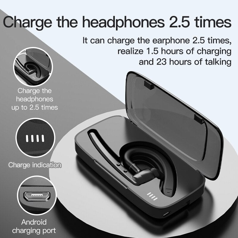 Newest Wireless Earphone Bluetooth 5.0 Earpiece Handsfree Noise Reduction Headset With CVC8 Dual HD Mic For All Smart Phones