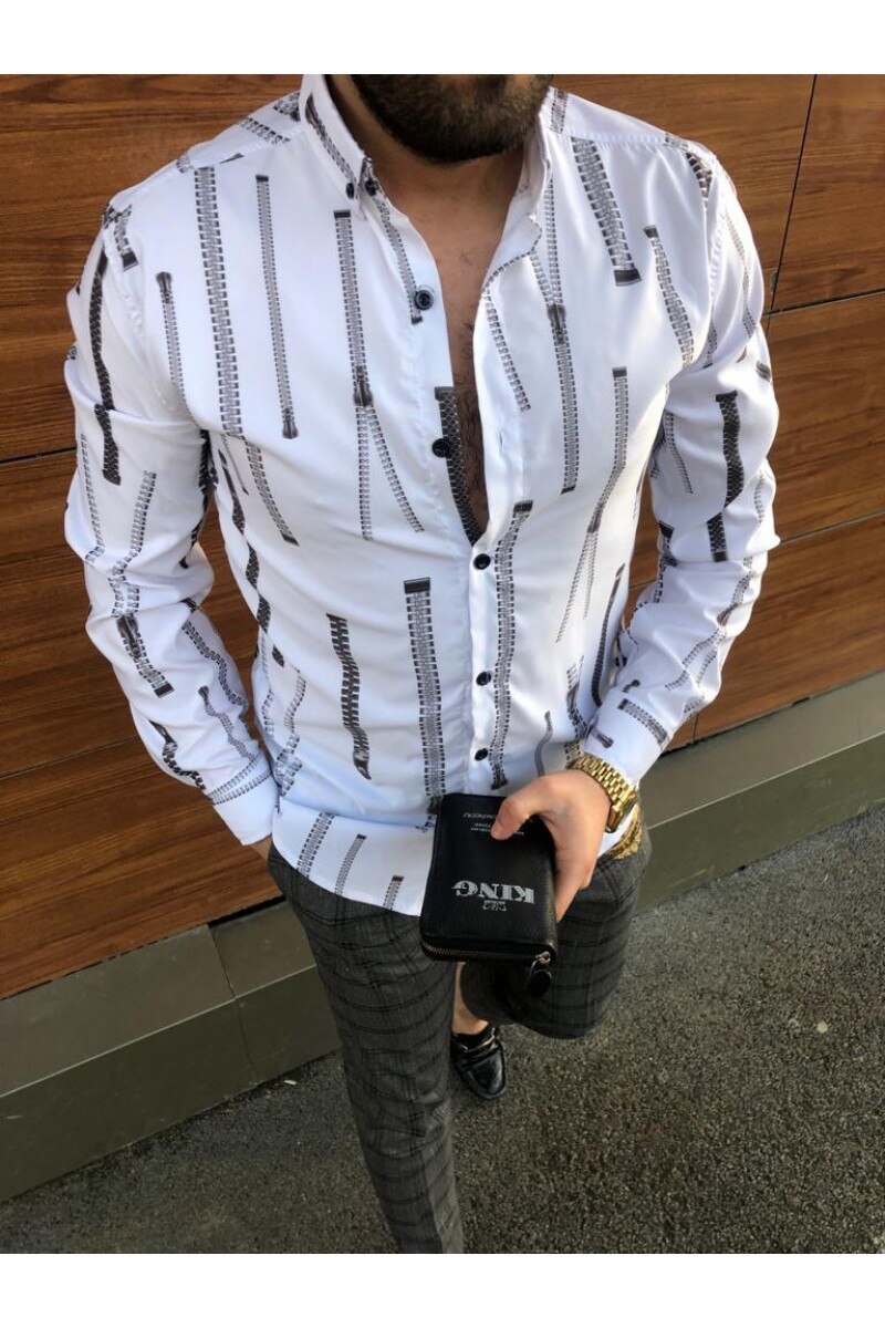 Fashion Men's Black Striped Shirts 2021 Autumn New Tide Slim Fit Long Sleeve Men Shirt Casual Clothes Man Vintage Printed Shirts