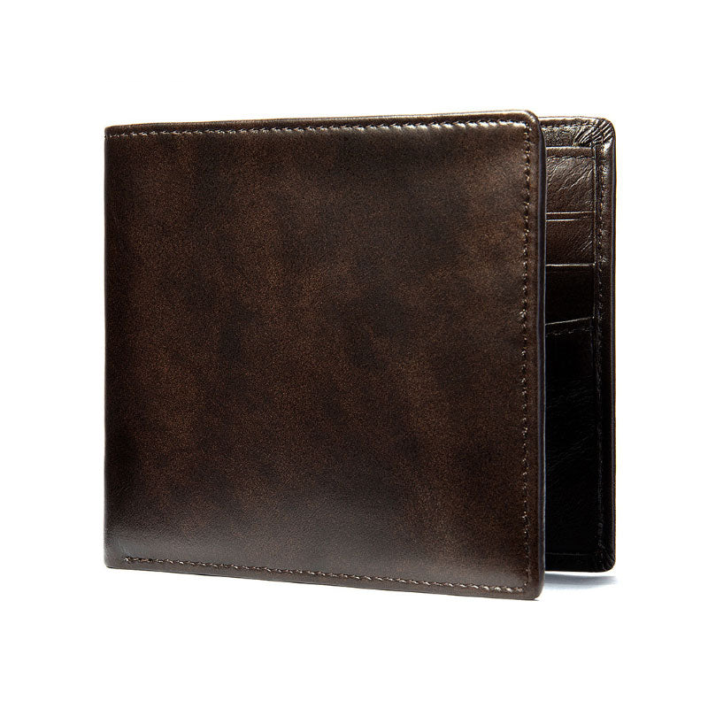 New Soft Leather Wallet Ultra Thin Men's Genuine Leather Wallets Man Small Card Holder Wallets Vintage Short Purse for Male