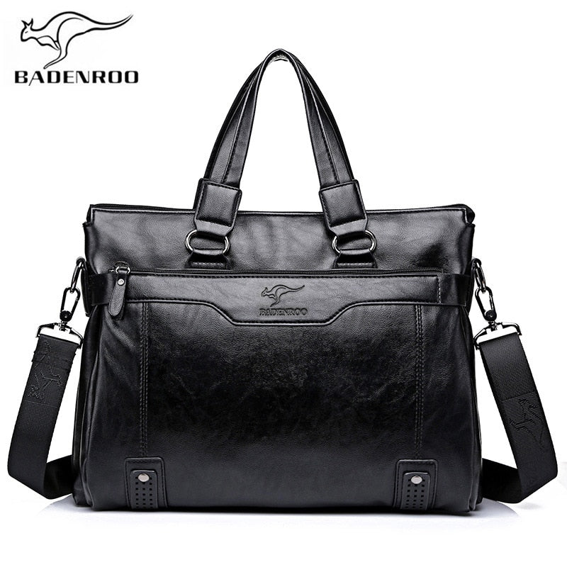 Badenroo Male bag Leather Handbags Men's Business bag Briefcase Laptop Shoulder Crossbody Bags Large Capacity Man Messenger Bags