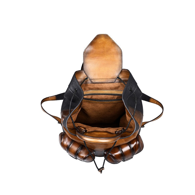 Men's Classic Italian Leather Backpack Multifunction Famous Brand Designer Daypack Vintage Laptop Travel Bag