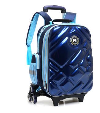 3D Boy's trolley Bag with wheels for school Kids Rolling Bag on wheels Children's Travel Bag 6 wheels School Trolley Backpack