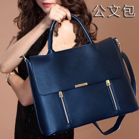 2022 New Women's Briefcase Female 14 Inch Laptop Portable Handbags Large-capacity Shoulder Bag Business Leather Crossbody Bags