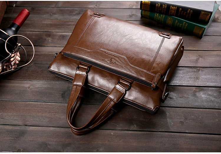 Badenroo Male bag Leather Handbags Men's Business bag Briefcase Laptop Shoulder Crossbody Bags Large Capacity Man Messenger Bags