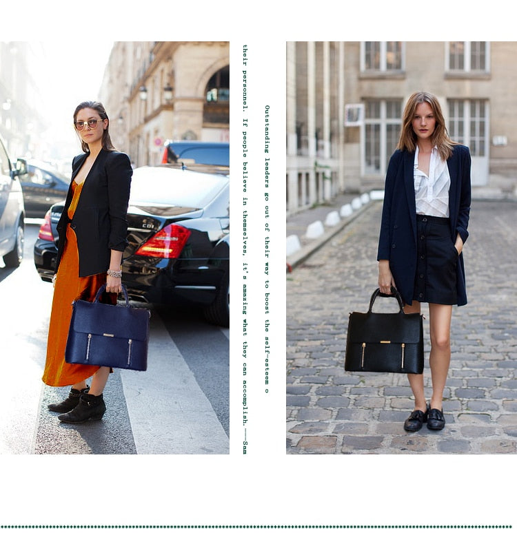 2022 New Women's Briefcase Female 14 Inch Laptop Portable Handbags Large-capacity Shoulder Bag Business Leather Crossbody Bags