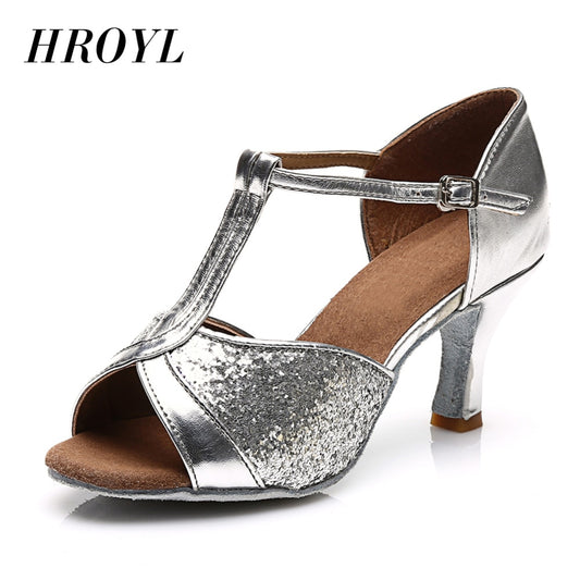 Hot sale Women's Girls Ballroom Latin Tango Dance Shoes heeled 7cm / 5cm Sales Silver Gold Black Brown color wholesale WZSP22-1