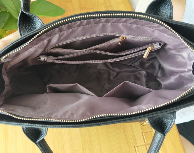 Business Women's Briefcase Female 14 Inch Laptop Portable OL Handbag Large-capacity Shoulder Bag Soft Leather Crossbody Bags Big