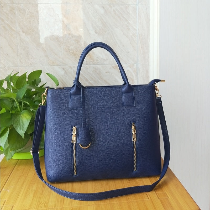 Business Women's Briefcase Female 14 Inch Laptop Portable OL Handbag Large-capacity Shoulder Bag Soft Leather Crossbody Bags Big