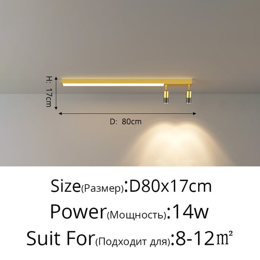 Modern Long LED Chandeliers Lamp, Suitable For Bedroom, Corridor And Dining Room,black ,Gold Frame, 80 100 120cm Can Be Selected