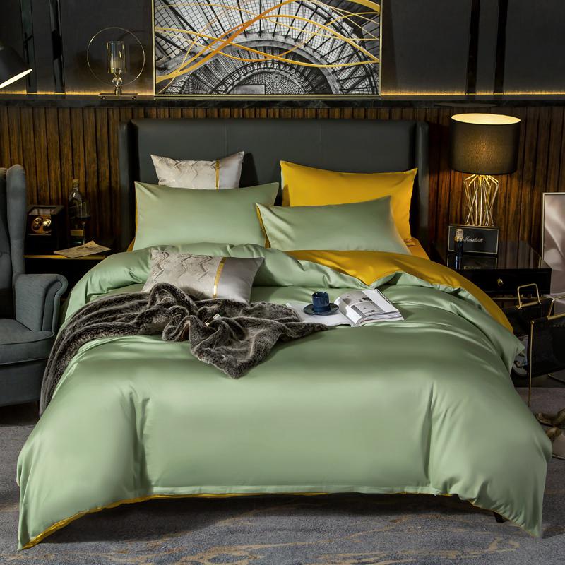 Luxury Egyptian Cotton Bedding Set Family set Twin Queen size Duvet Cover Bed Sheet and 2Pillow Shams Ultra Soft and Easy Care