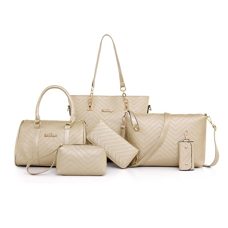 2021 New PU Leather Bag Fashion Shoulder Crossbody Bags for Women Handbags 6-piece Set Vintage Elegant Bolsa Feminina