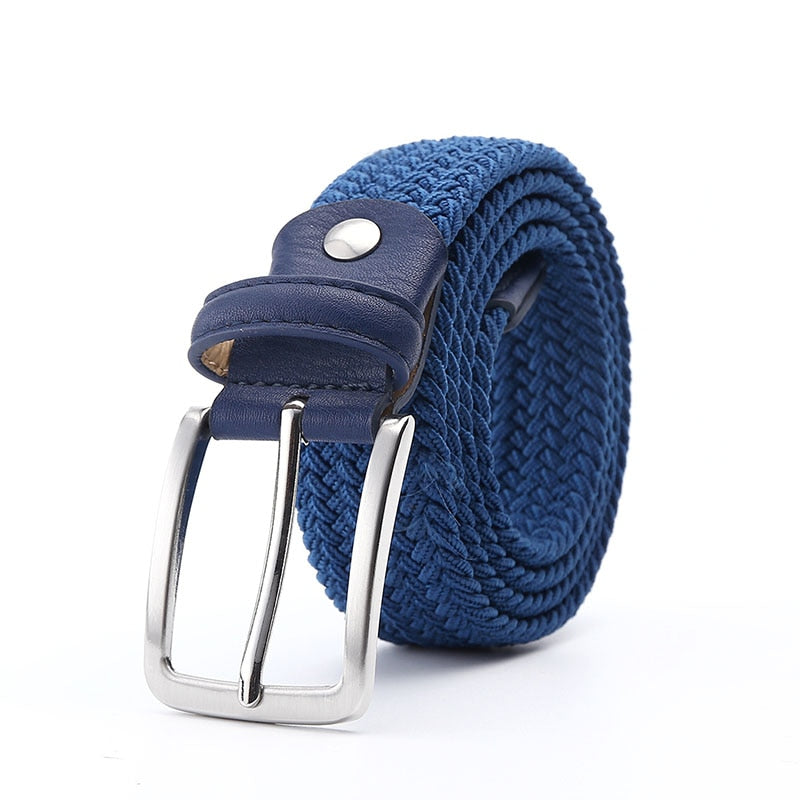 Green Longer Elastic Belts For Men Woven Braided Fabric Comfort Stretch Casual Belts 1-3/8" Wide Hot Metal Stretch 160 cm Belt