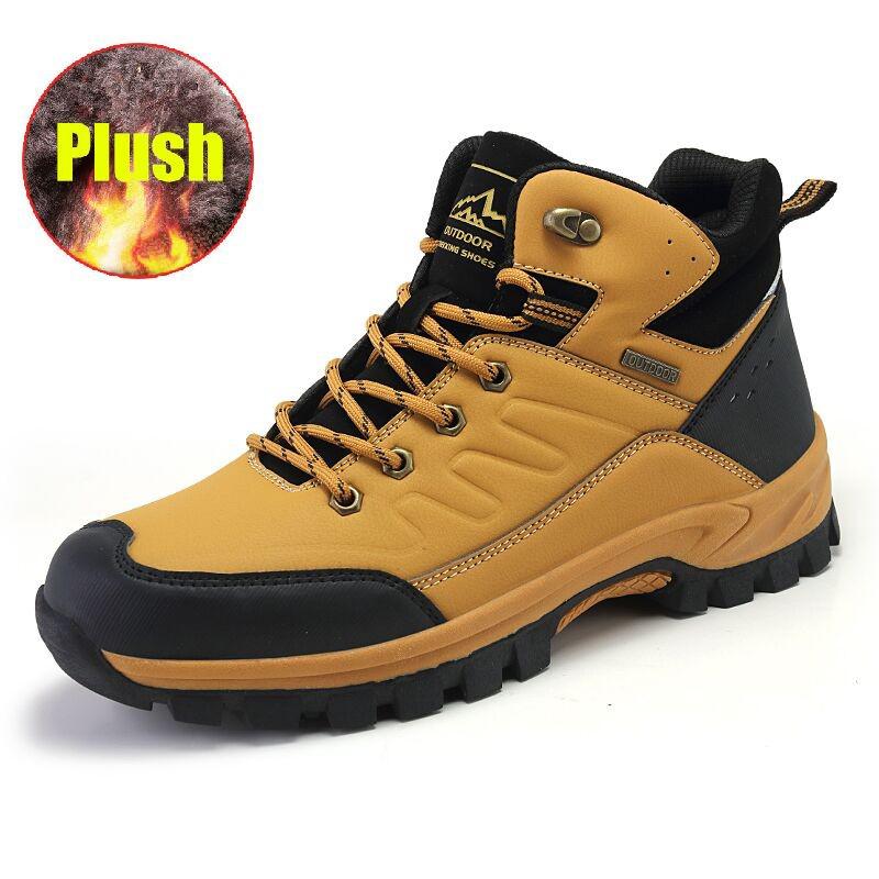 ZUNYU Winter Snow Boots Warm Plush Men's Boots Outdoor Non-slip Hiking Boots Waterproof Men's Ankle Boots Walking Boots