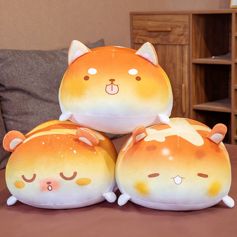 Cute Stuffed Bread Animal Plush Toy Cartoon Animal Shiba Inu Dog Bear Doll Soft Nap Sleeping Pillow Cushion Girls Gift