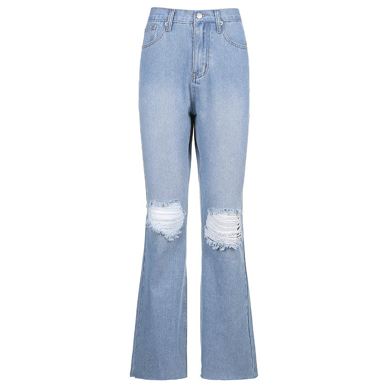 flare Pants Female Women's Jeans clothes Boyfriend Jeans Women Jeans Pants High Waist Mom Ripped Jeans 2021 Stright Trousers