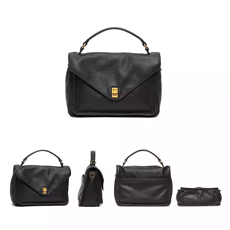 New Messenger Bag Women Commuter Messenger Bag First Layer Cowhide Large Capacity Handbag